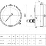 Манометр РОСМА ТМ-610ТЭ.00 (0...4 МПа) Дкорп=150мм кл. 1,5 M20x1,5 общетехнический эксцентрический 00000025900 2