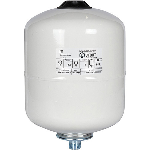 Расширительный бак STOUT STW-0015 гидроаккумулятор 8 л. вертикальный 1