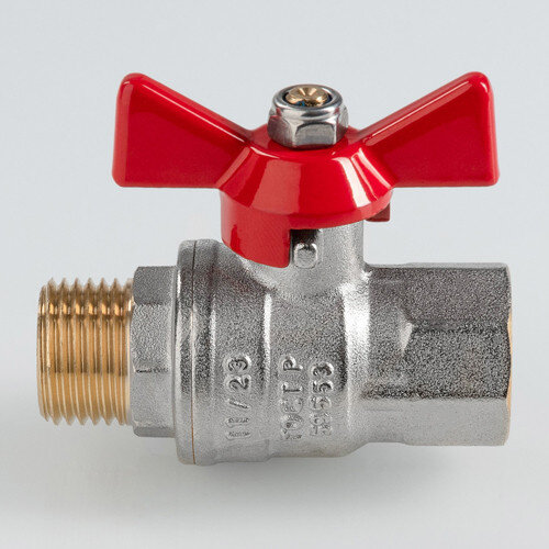 Кран шаровый VALTEC VT.418 ГОСТ Р 59553-2021 ВР-НР 1" DN 25 PN 40 никелированный латунный