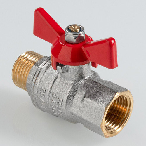 Кран шаровый VALTEC VT.418 ГОСТ Р 59553-2021 ВР-НР 1" DN 25 PN 40 никелированный латунный