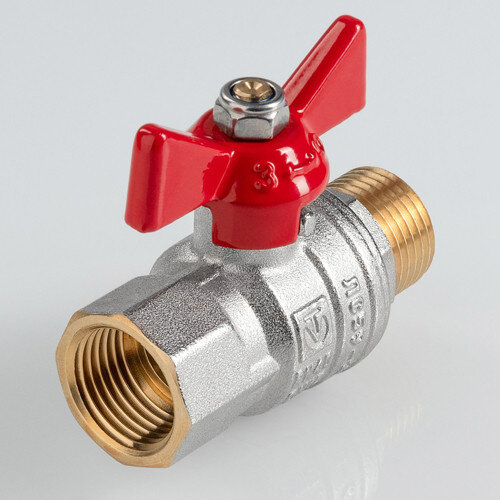 Кран шаровый VALTEC VT.418 ГОСТ Р 59553-2021 ВР-НР 1" DN 25 PN 40 никелированный латунный