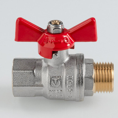 Кран шаровый VALTEC VT.418 ГОСТ Р 59553-2021 ВР-НР 1" DN 25 PN 40 никелированный латунный