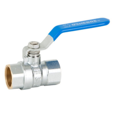 Кран шаровой латунный усиленный GENEBRE 3020 Ду25 Ру40 резьбовой ВР/ВР полнопроходной