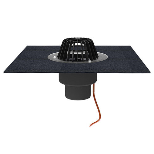 Кровельная воронка HL62.1H/7 DN 75 с электрообогревом с гидроизоляционным полимербитумным полотном для плоской кровли