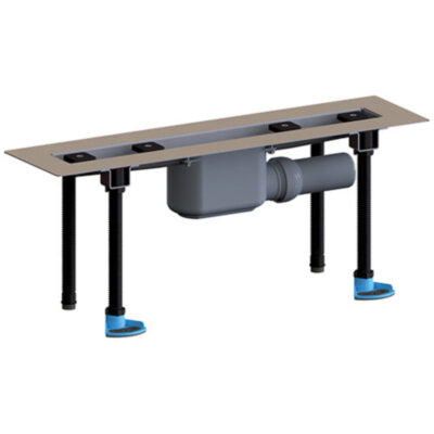 Плоский душевой лоток HL50F.0/60 DN50 L=600мм Min.высота=110мм, горизонтальный выпуск, без решетки