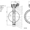 Затвор дисковый поворотный ABRA BUV-VF 863 DN 1000 PN 16 межфланцевый с редуктором 2