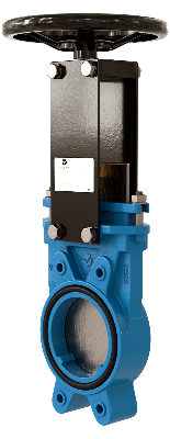 Задвижка шиберная VALSTOK VAB-013-01-HW(N)-NBR Ду 150 Ру 10 двусторонняя чугунная межфланцевая со штурвалом с невыдвижным штоком