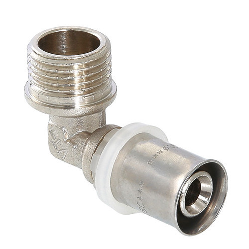 Угольник 90 градусов VALTEC VTm.253 НР 1/2" DN 20x15 PN 10 латунный никелированный 1