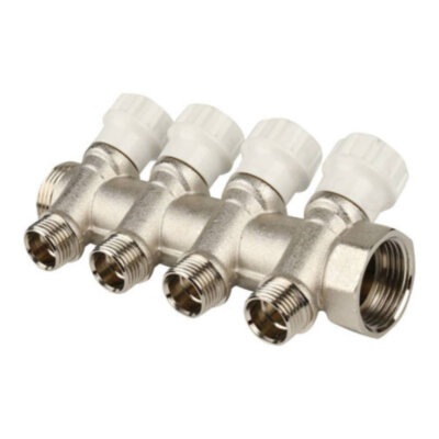 Коллектор распределительный ITAP 465 4 отвода ВР-НР 1"х1/2" DN 25 PN 10 с регулирующими клапанами