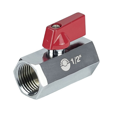 Кран шаровый VALFEX MINI VF.330 ВР 1/4" Ду 8 Ру 10 никелированный латунный