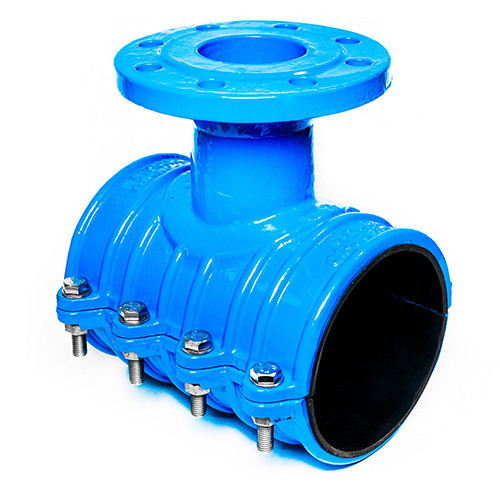 Седелка фланцевая для пластиковых труб UR-CAST UR-30 DN 160/60/65 PN 10/16 чугунная 1