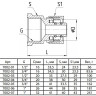 Соединитель латунный Aquasfera 7002 DN 16х20 PN 16 резьба - 3/4'', покрытие - никель, резьбовой ВР/компрессионный, 7002-02 4