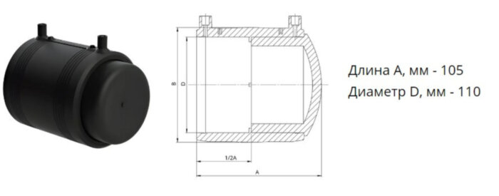 Заглушка э/с 110 мм SDR 11 ПЭ100 электросварная