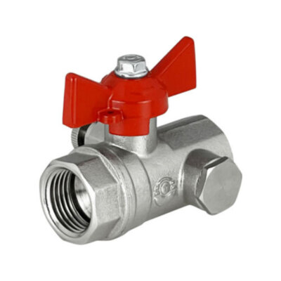 Кран шаровый VALFEX STANDART VF.244 ВР 1/2"-М20х1,5 Ду 15 Ру 40 с воздухоотводчиком никелированный латунный