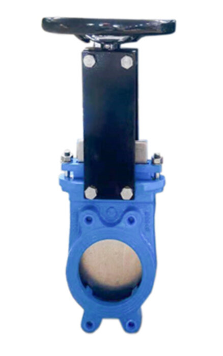 Задвижка шиберная VALSTOK VA-013-01-HW(N)-NBR Ду 150 Ру 10 односторонняя чугунная межфланцевая штурвал с невыдвижным штоком