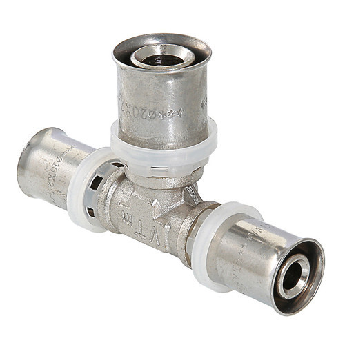 Тройник переходной VALTEC VTm.231 DN 16x20x16 PN 10 латунный никелированный 1