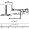 Угольник 90 градусов VALTEC VTm.355 НР 1/2" DN 16x15 PN 10 с креплением латунный никелированный 2