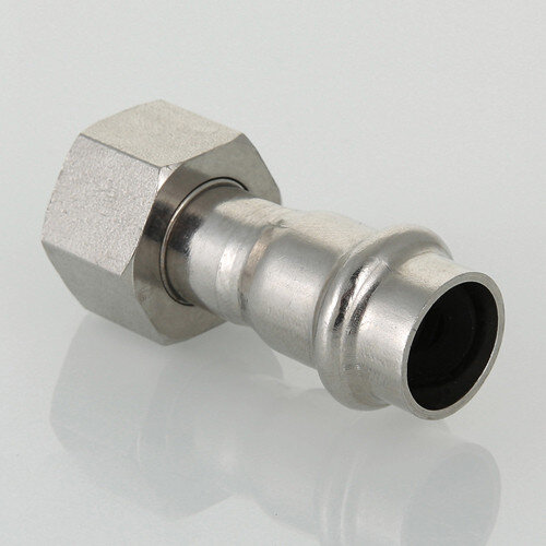 Переходник VALTEC VTi.908.I ВР 1/2" DN 18x15 PN 16 с накидной гайкой нержавеющая сталь