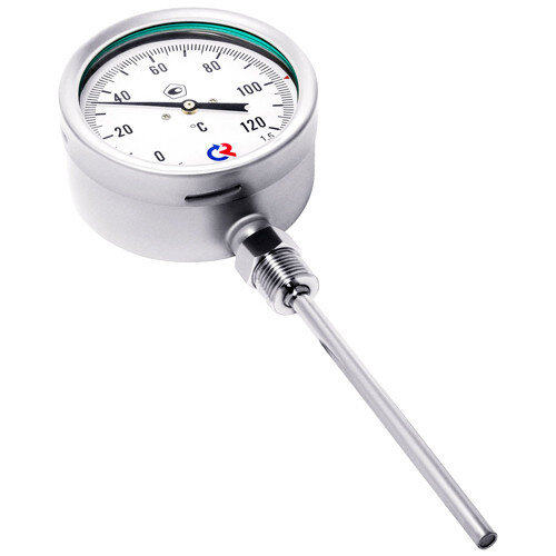 Термометр РОСМА БТ-52.220-300 Дкорп=100мм 10 МПа кл. 1,5 M20x1,5 Траб = 0...+100°C биметаллический коррозионностойкий готовый к гидрозаполнению, радиальный 00000037080