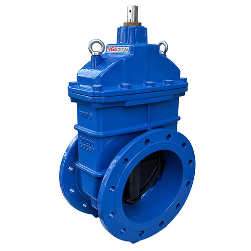 Задвижка VGA D17.04 DN 100 PN 16 L=190 мм фланцевая клиновая чугунная с маховиком с обрезиненным клином 1