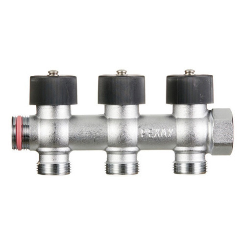 Коллектор распределительный REHAU 3 отвода ВР-НР 3/4" DN 20 PN 10 с регулирующими клапанами 2