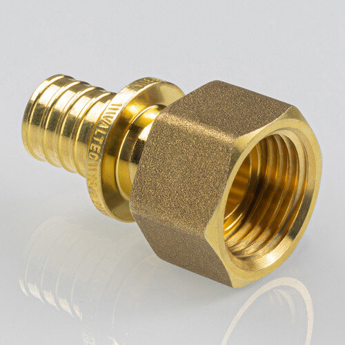 Переходник VALTEC VTm.422.G ВР 3/4" DN 16x20 PN 16 с накидной гайкой латунный