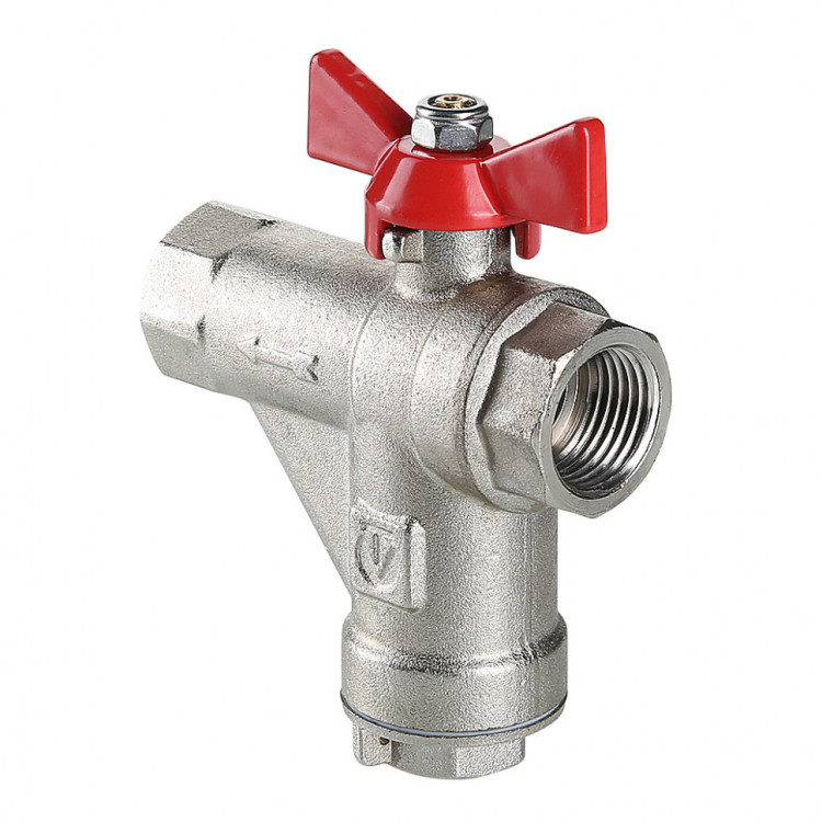 Кран шаровой VALTEC 1/2" Ду15 Ру16 со встроенным прямым фильтром VT.294.N.04 1