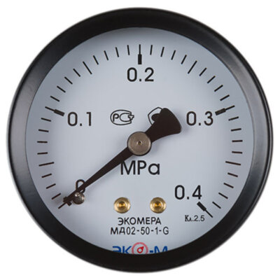 Манометр ЭКОМЕРА МД02 Ду 50 мм Ру 0-0,4 МПа 1/4'' общетехнический
