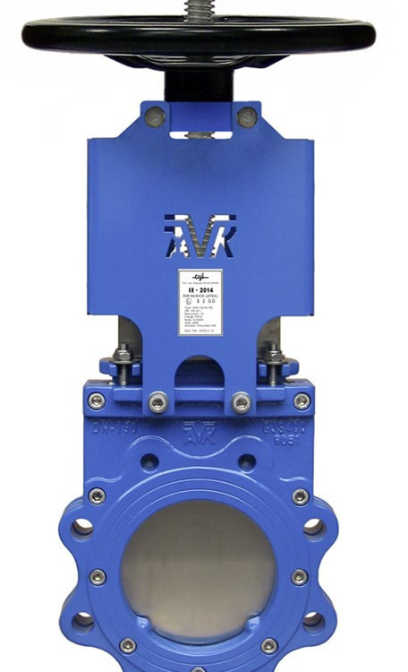 Задвижка ножевая шиберная AVK 702/20 с выдвижным штоком и маховиком DN 250 PN 8