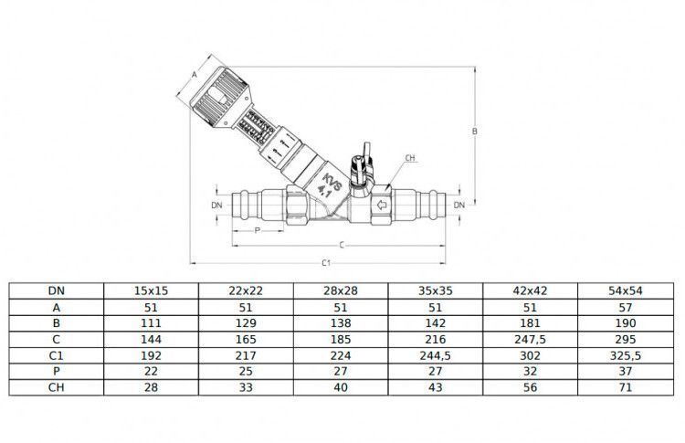 Клапан Cim 747PRF Ду 15 Ру 25 балансировочный Cimberio 3