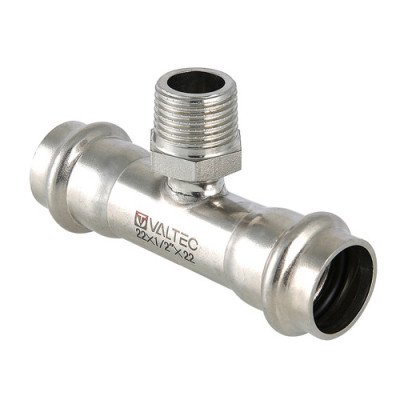 Тройник переходной VALTEC VTi.933.I НР 1/2" DN 22x15x22 PN 16 нержавеющая сталь
