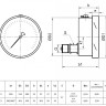 Манометр РОСМА ТМ-621ТЭ.00 (0...100 МПа) Дкорп=150мм кл. 1,0 M20x1,5 коррозионностойкий виброустойчивый эксцентрический 00000007654 2