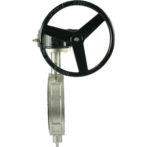 Затвор дисковый нержавеющий Benarmo 2040R DN 200 PN 16 поворотный межфланцевый с редуктором