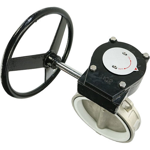 Затвор дисковый нержавеющий Benarmo 2040R DN 200 PN 16 поворотный межфланцевый с редуктором