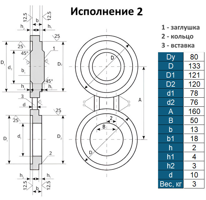Заглушка 2-80-4,0 АТК 26-18-5-93 поворотная стальная Ду80 Ру40 2