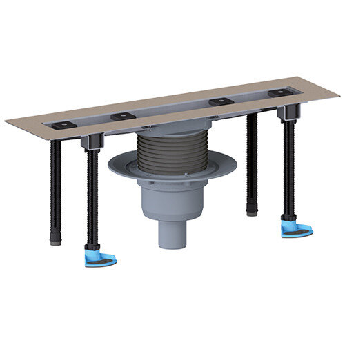 Плоский душевой лоток HL50FV.0/60 DN50 L=600мм Min.высота=31мм, вертикальный выпуск, без решетки