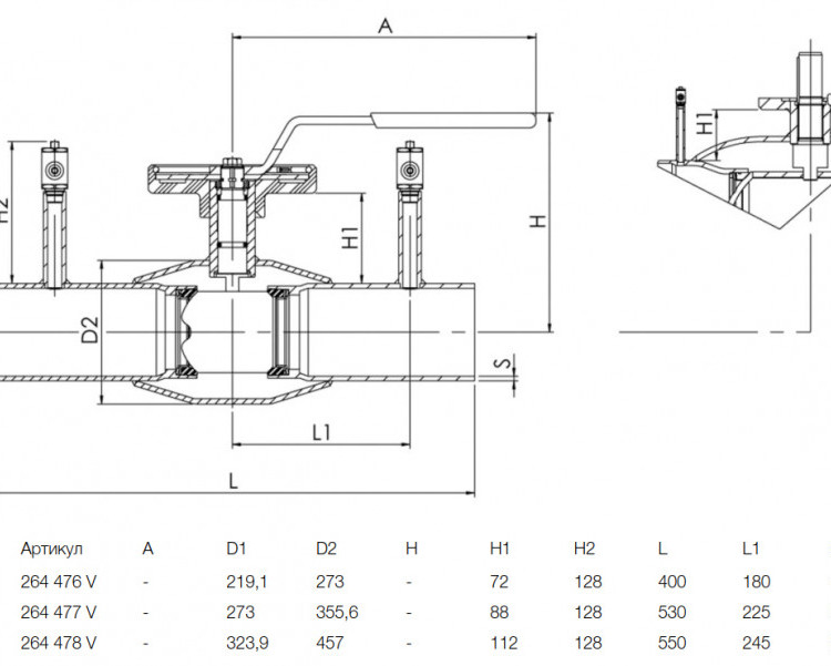 Кран шаровой NAVAL NAVALTRIM 264477 V DN 250 PN 25 регулирующий стальной под приварку 2