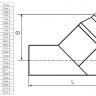 Тройник 800х710 мм SDR11 45° ПЭ100 неравнопроходный сварной сегментный ПНД 2