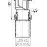 Воздушный клапан HL904 DN32/40/50 канализационный, с переходником DN32/50 для длинных гориз. трубопроводов 2