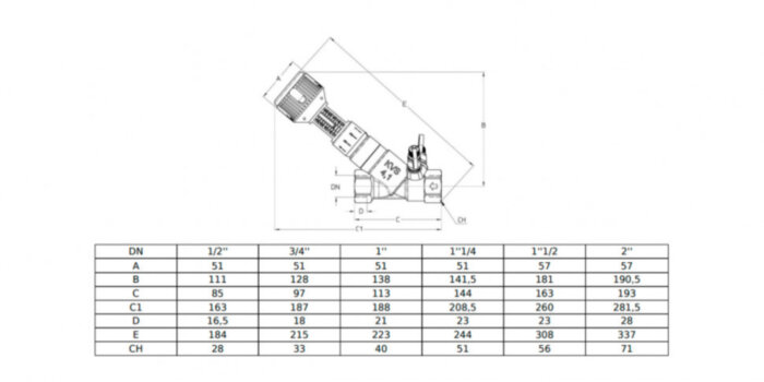 Клапан Cim 747OT 1" Ру 25 балансировочный Cimberio