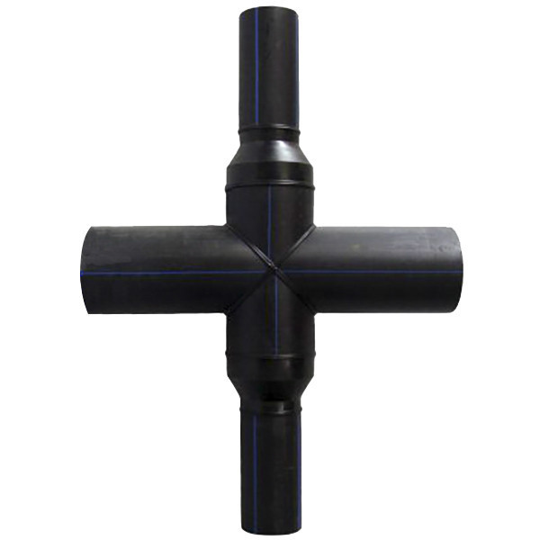 Крестовина 225х140 мм SDR21 90° ПЭ100 неравнопроходная сварная сегментная ПНД