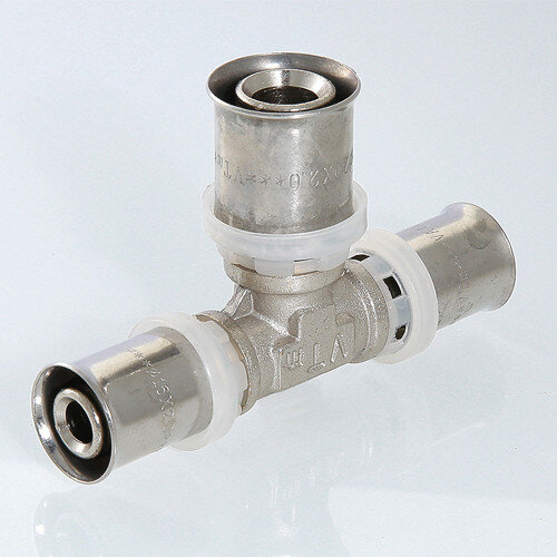 Тройник VALTEC VTm.231 DN 26 PN 10 латунный никелированный