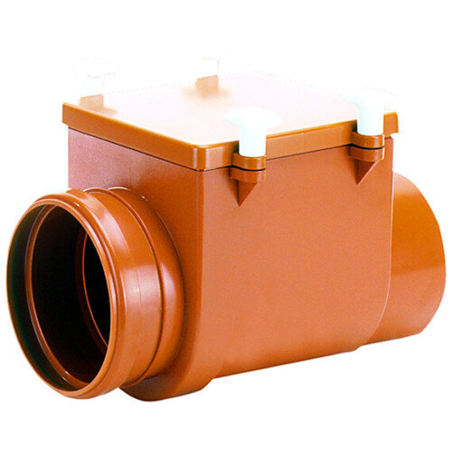 Механический канализационный затвор HL715 DN160 с монтажным люком, горизонтальный выпуск