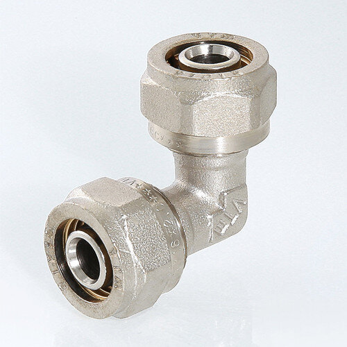 Угольник 90 градусов VALTEC VTm.351 DN 20 PN 10 латунный никелированный