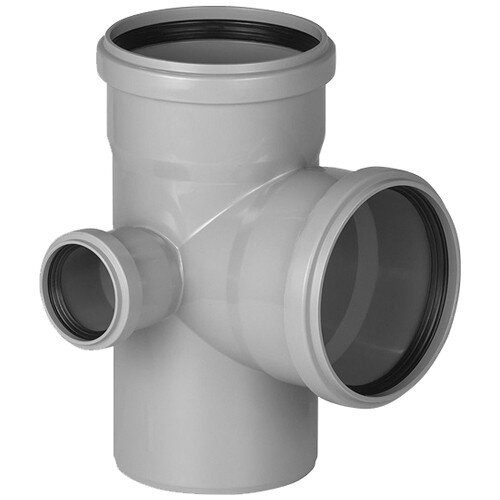 Крестовина угловая канализационная PP-H Ostendorf HT HTEDL DN 110х110/50х87° двухплоскостная