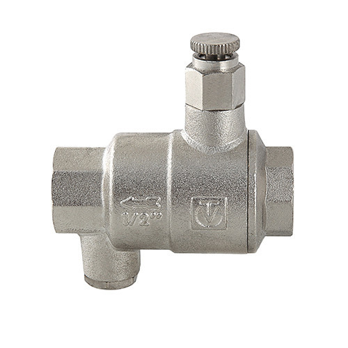 Клапан обратный VALTEC VT.171.N.04 1/2" DN 15 PN 40 пружинный резьбовой, с дренажем и воздухоотводчиком, латунный с никелевым покрытием 5