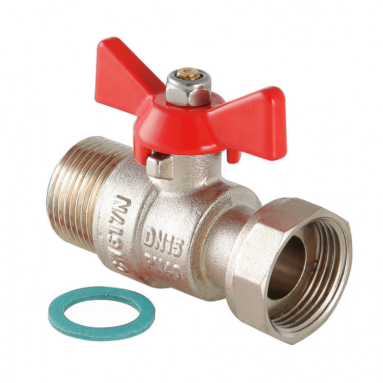 Кран шаровой VALTEC 3/4" Ду20 Ру40 с накидной гайкой и наружной резьбой VT.260.N.0505 1