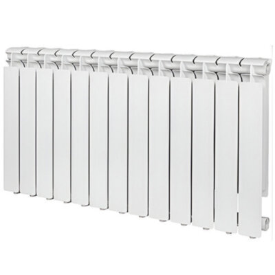 Радиатор алюминиевый STOUT ALPHA 500 13 секций боковое подключение белый