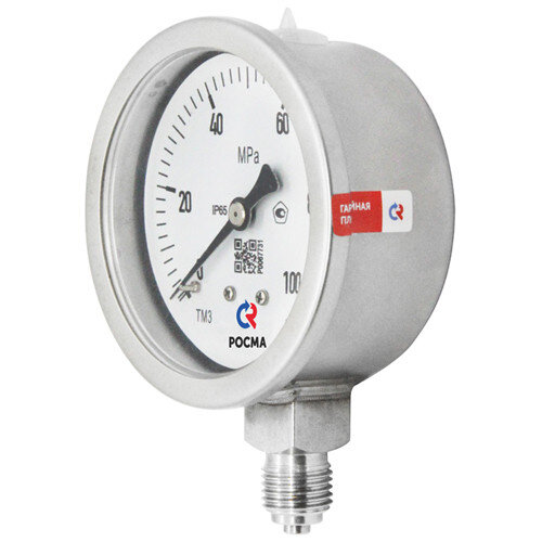 Манометр РОСМА ТМ-321Р.00 (0...100 МПа) Байонет Дкорп=63мм кл. 1,5 G1/4" коррозионностойкий виброустойчивый радиальный 00000033623