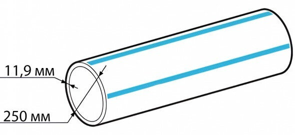 Труба ПНД 250х11,9 SDR 21 ПЭ 100 ГОСТ 18599-2001 питьевая